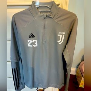 Juventus Adidas Womens Small Gray AeroReady Pull Over / Zip Up Warm Up Jacket.